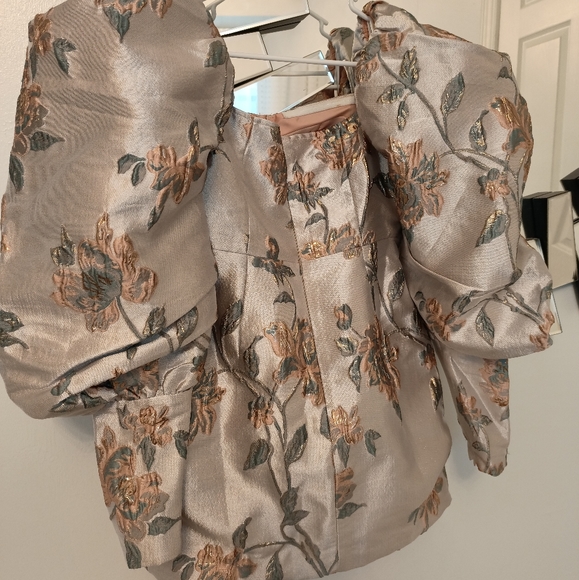 Puff long puffy sleeve mini floral dress small - Picture 6 of 6